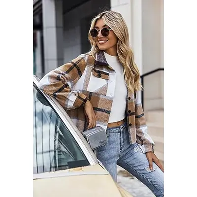 Damen Flanellhemd Mit Kapuze - Karo Jacke Langarm Für Herbst 2025