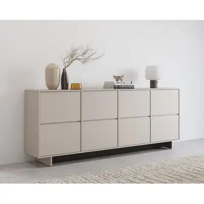 OTTO home Sideboard Tatami, Stilvolle, moderne grifflose Kommode 4 Türen, Breite 220cm, Anrichte mit viel Stauraum, Böden verstellbar, 