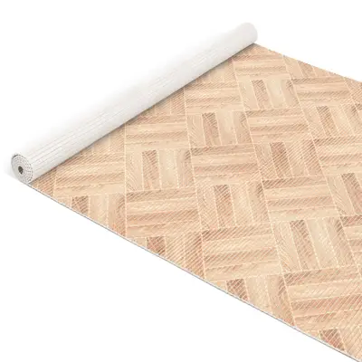 Preisvergleich für Badematte Weichschaummatte Parkett Holz Dunkelbeige Breite 130cm Badvorleger Meterware 100x130cm, BxHxT 100x5x130 cm, in der Farbe Beige, aus Kunststoff