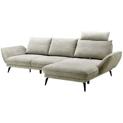Preisvergleich für Novel Longchairkombi ELISA, beige, Stoff, BxHxT 325x85x170 cm, aus Metall