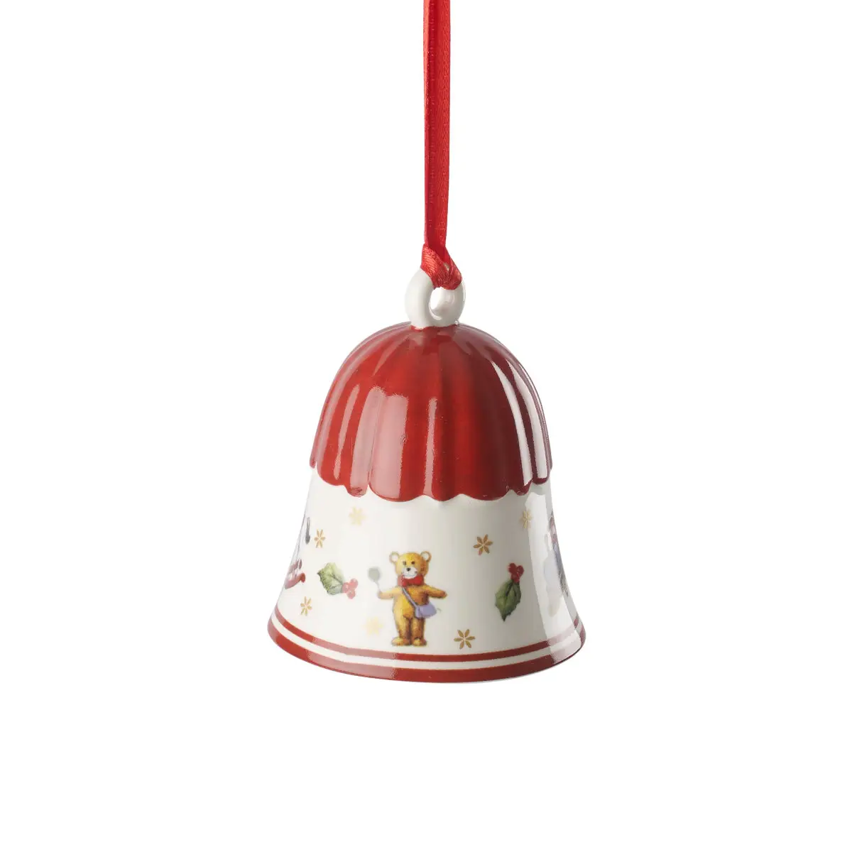 Villeroy & Boch Toy's Delight Decoration Campanella, Addobbo per Albero di Natale, Porcellana, Rosso/Bianco/Oro : Villeroy & Boch