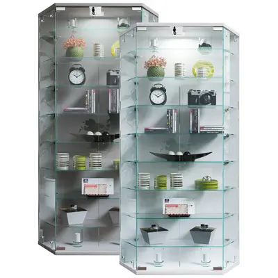 Preisvergleich für VCM Glasvitrine hängend Vitrine Glas mit ESG-Sicherheitsglas Maße ca. H. 114 x B. 83 x T. 17 cm Hängevitrine Glas Modern, BxHxT 83x114x17 cm, in der Farbe Silber, aus Holzwerkstoff