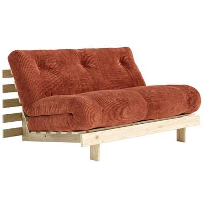 Preisvergleich für Schlafsofa Klappsofa ROOTS 140 Cord Retro Orange von KARUP, BxHxT 140x84x108 cm, aus Massivholz