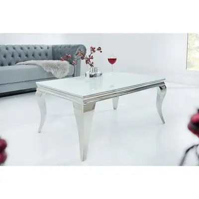 Casa Padrino Luxus Barock Wohnzimmertisch Weiß / Gold 115 X 80 X H. 50