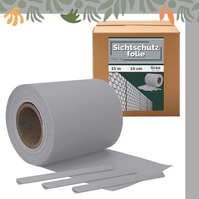 Sichtschutzstreifen Für Stabmattenzaun – Grau Matt, 650 G/qm, 35m X 19 Cm Inkl. Befestigungsclips RAL 7038