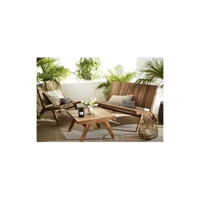 Preisvergleich für Niedriger Gartentisch aus Massivholz TIDAK, BxT 65x65 cm, in der Farbe Beige, aus Holz