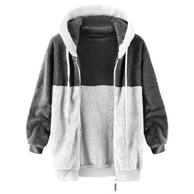Produktbild von Generisch Fleecejacke Damen Mit Kapuze Warme Winterjacke Sweatjacke