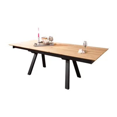 Preisvergleich für Esstisch Massivholztisch 160 cm ausziehbar Wildeiche - HEDDA, BxT 160x245 cm, aus Massivholz