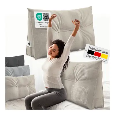 Preisvergleich für ELONEO Rückenkissen Bett- und Rückenstützkissen >Sand< 90cm, BxHxT 180x50x20 cm, aus Polyester