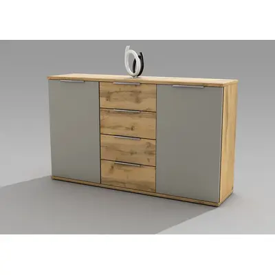 Preisvergleich für Kommode Forest Wildeiche Nachbildung/Basaltgrau Nachbildung ca. 150 x 90 x 38 cm, BxHxT 150x90x38 cm, in der Farbe Braun, aus Holz