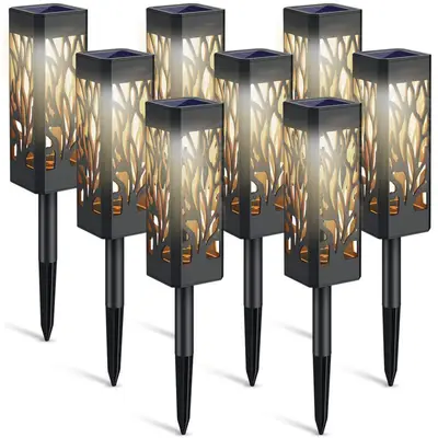 Toyvian 2 Stück Solar Erdsteckerleuchten - IP65 Schwarz Für Garten Dekoration