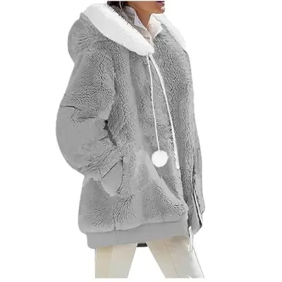 Teddyjacke Damen – Warme Fleecejacke Mit Kapuze Für Herbst Und Winter