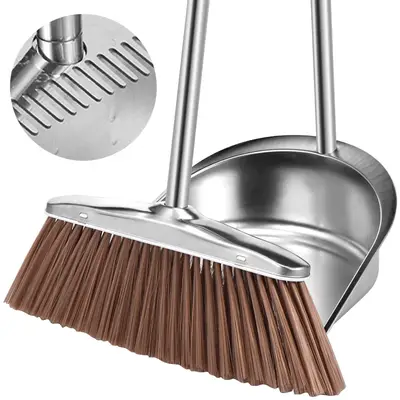 Besen Kehrschaufel Set Edelstahl Magische Bürsten Kombination Haushalt Combo Reinigung Werkzeug Staub Pfanne Lange Griff Kehren