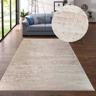 Preisvergleich für OTTO home Teppich Ariano, dezenter Glanz mit Hoch-Tief-Struktur rechteckig 12 mm Höhe Vintage Design, Schrumpf Carving-Effekt,, BxHxT 120x12x1 cm, in der Farbe Beige, aus Jute