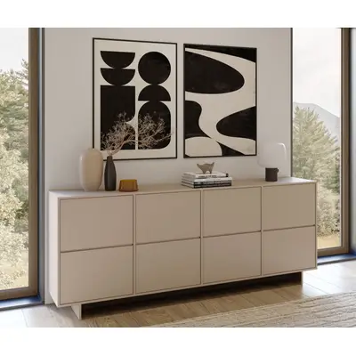 OTTO home Sideboard Tatami, Stilvolle, moderne grifflose Kommode 4 Türen, Breite 220cm, Anrichte mit viel Stauraum, Böden verstellbar,