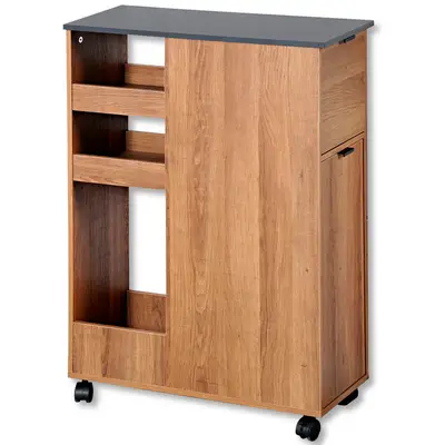 Preisvergleich fr KESPER Kchenwagen Nischenregal, Holz rustikal, FSC,  BxHxT 25x86x60 cm, in der Farbe Grau, aus Metall | Ladendirekt