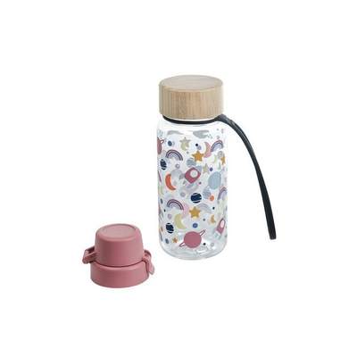 Kindsgut Tritan Trinkflasche 400ml Mit Bambusdeckel & Silikonlasche - Nachhaltig & Bruchsicher