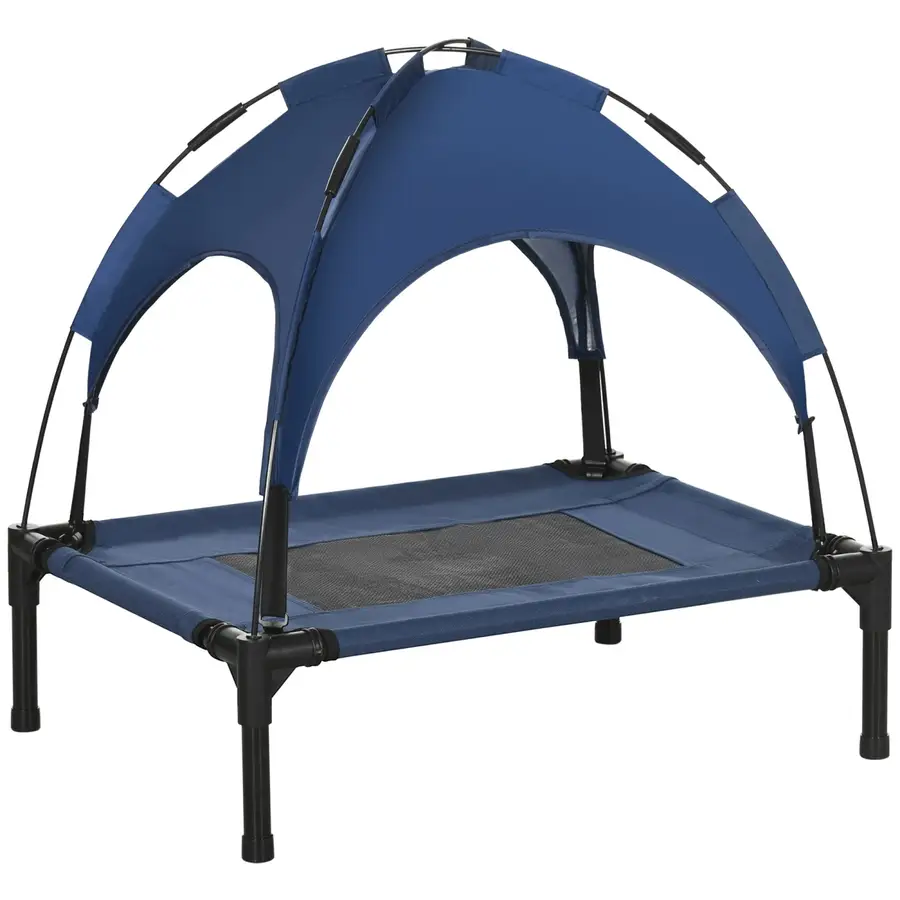 Erhöhtes Hundebett Mit Baldachin – Outdoor, Faltbar, Wasserabweisend, Für Große Hunde, Camping-geeignet