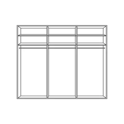 Preisvergleich für Novel KLEIDERSCHRANK Grau, Weiß 300x236x58 cm, aus Holzwerkstoff