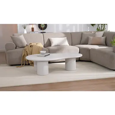 Preisvergleich für MID.YOU COUCHTISCH Kaschmir 70x35x120 cm, in der Farbe Beige, aus Holzwerkstoff