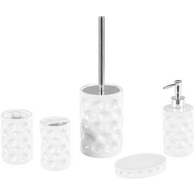 Terramoza Badezimmer-Set 5-teilig - Keramik In Beige Mit Matter Glasur