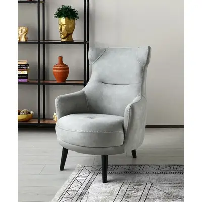 Preisvergleich für Sessel Ohrensessel Cocktailsessel Stoff Stoffsessel Modern Grau Sitzer