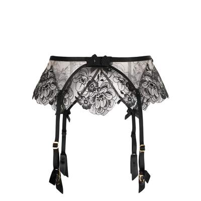 Fiore Anais Strumpfhalter Nylon - Schwarz/Rot 20d Mit Unsichtbarer Zehenverstärkung