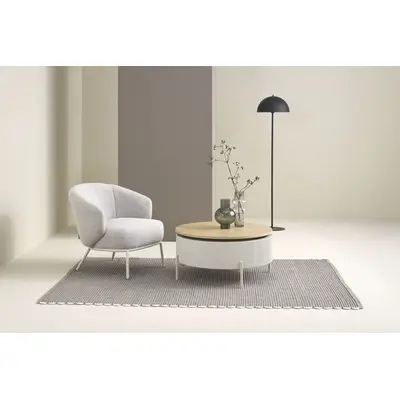 Preisvergleich für SCHÖNER WOHNEN-Kollektion Loungesessel SELVIK 1 Stk. tlg. mit Taschenfederkern, Bezug Bouclé, Untergestell pulverbeschichtet, BxHxT 73x80x73 cm, in der Farbe Grau, aus Holzwerkstoff