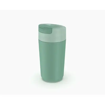 Joseph Joseph Sipp Reisebecher – 454 Ml, Auslaufsicher, BPA-frei, Mit Klappbarem Hygienedeckel & Rutschfestem Griff (Koralle)