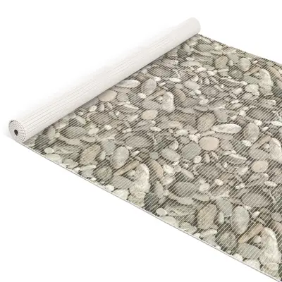 Preisvergleich für Badematte Weichschaummatte Bad Steine Kieselsteine Grau Breite 130cm Meterware 100x130cm, BxHxT 100x5x130 cm, aus Kunststoff