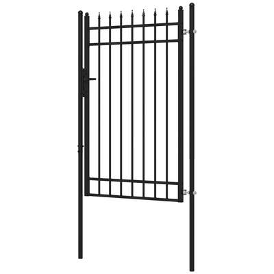 Outsunny Gartentor 147,5x89cm - Schwarz Metall Gartenzaun Tor