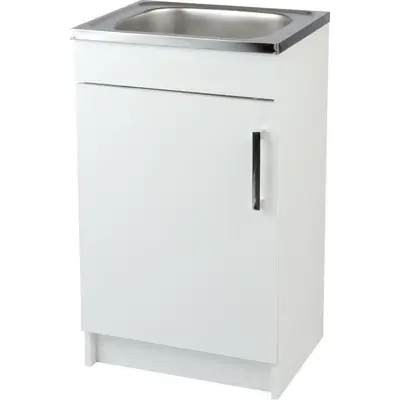 STAMAR Spülenschrank Küchenschrank 50cm Weiß Spüle Edelstahl Siphon Geschirrspüler Komplett (Komplett) Standschrank 40cm Tiefe ohne Armatur