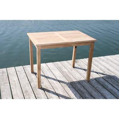 Preisvergleich für Gartentisch Paris in premium Teak 100 x 70 cm, BxHxT 70x75x100 cm, aus Teakholz