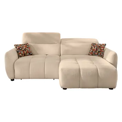 Preisvergleich für Ecksofa elektrisch ausfahrbar - Relaxfunktion beige 260 cm - ZOOM, BxT 214x130 cm, aus Kunststoff