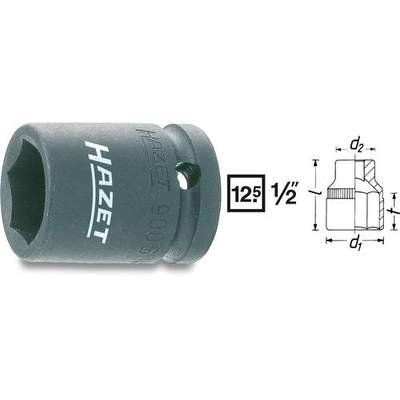 HAZET Kraft-Steckschlüsseleinsatz 1/2 Zoll, 19 Mm, Sechskant, 85 Mm Lang - Made In Germany