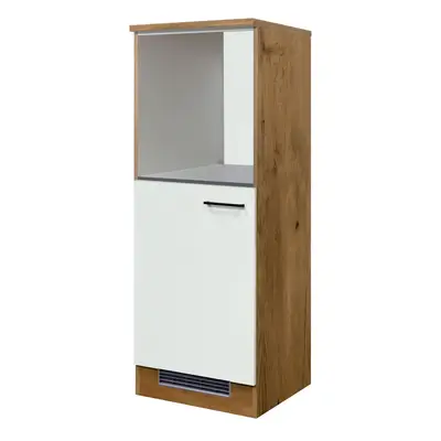 Vitrinenschrank Küchenschrank Mit LED Hochschrank Küchenbuffet, Buffetschrank Mit Weinregal Und Verstellbaren Ablagen, Kippschutz,106 X 40 X 179,5 Cm,für Küche Und Wohnzimmer - Holzfarbene Schublade
