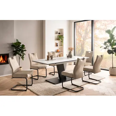 OTTO home Essgruppe Altona, Esstisch ausziehbar plus 6 Stühle Esstisch ausziehbar 140