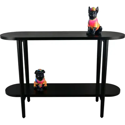 Preisvergleich fr MIRRORS AND MORE Konsolentisch ACTA 4 Stk. tlg., BxHxT  110x75x75 cm, in der Farbe Schwarz, aus Gummibaum | Ladendirekt