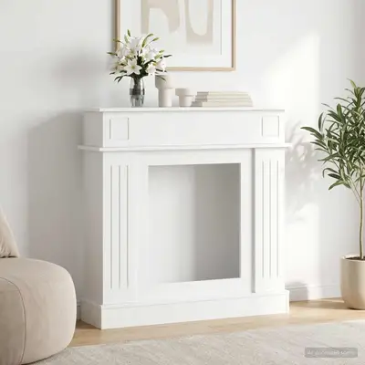 Preisvergleich für vidaXL Kaminumrandung Weiß 102 x 26 x 100 cm Holzwerkstoff, BxHxT 102x100x26 cm