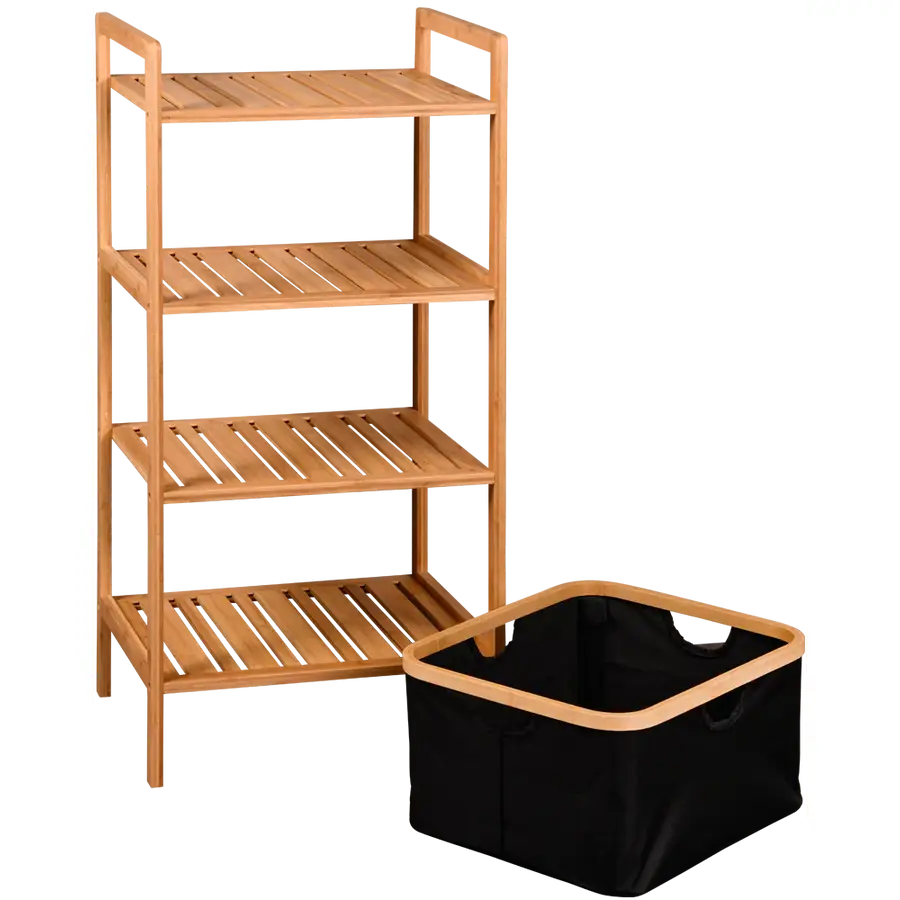 Preisvergleich fr KESPER Ablageregal Regal mit Korb, Bambus, FSC 1 Stk.  tlg., BxHxT 44x33x93.5 cm, in der Farbe Braun, aus Polyester | Ladendirekt