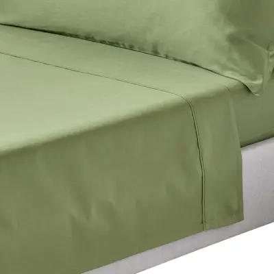 Preisvergleich für SATIN-BETTLAKEN ohne Gummizug, Bio-Baumwolle, Fadendichte 400, BxT 240x300 cm, in der Farbe Grün, aus Textil