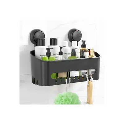 Elegear Duschkorb Saugnapf Duschablage, Duschregal Ohne Bohren, Badregal Kunststoff (1 St), Badezimmer Regal Organizer, Weiß/grau duschablage,