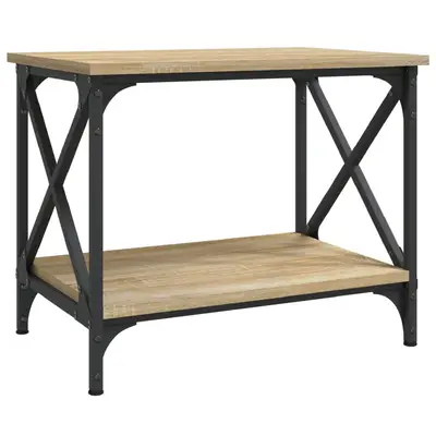 Preisvergleich für vidaXL Beistelltisch Sonoma-Eiche 55x38x45 cm Holzwerkstoff 823328, BxHxT 38x45x55 cm, in der Farbe Braun