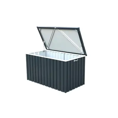 Preisvergleich für VCM Metall Gerätebox Garten Aufbewahrungsbox Kissenbox 585 l, 134 x 73 x 73 cm, BxHxT 134x73x73 cm, in der Farbe Schwarz