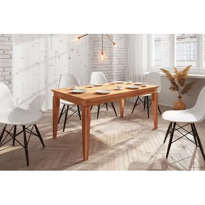 Preisvergleich für Esstisch Tisch LENNES Eiche massiv 130x80 cm, aus Massivholz