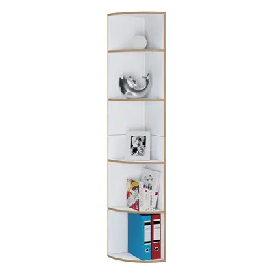 Preisvergleich für VCM Holzregal stehend platzsparendes Eckregal Maße Bücherregal ca. H. 183 x B. 33 x T. 33 cm elegantes Regal Büroregal –, BxHxT 33x183x33 cm, in der Farbe Weiss, aus Kunststoff