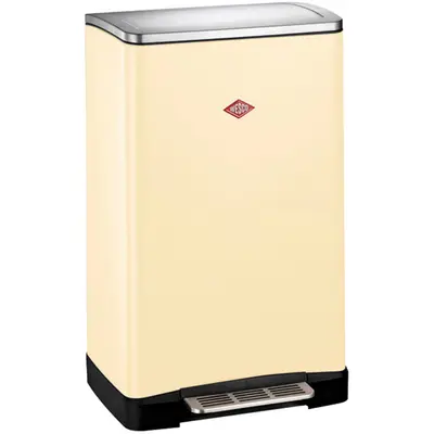 Preisvergleich für WESCO Mülltrennsystem Big Double Boy Abfallsammler mit Dämpfer 2 Behälter mit Kunststoffeinsatz, Edelstahldeckel mit Arretierung, BxHxT 34.5x40.5x65 cm, in der Farbe Beige, aus Kunststoff