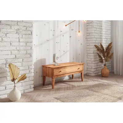 Preisvergleich für Niedrige Kommode LENNES Buche massiv 112x50x45 cm, BxHxT 112x45x50 cm, aus Massivholz