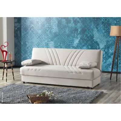 Preisvergleich für Schlafsofa Kemer beige Microfaser B/H/T: ca. 196x89x84 cm