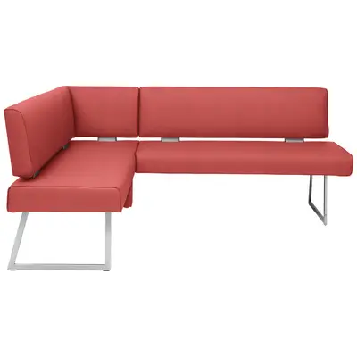 Preisvergleich für Dieter Knoll ECKBANK Rot, Edelstahlfarben xxxlutz.at, BxT 208x160 cm, aus Metall